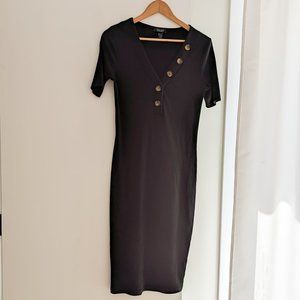 New Look Maternity rib button through dress in black in US size 10